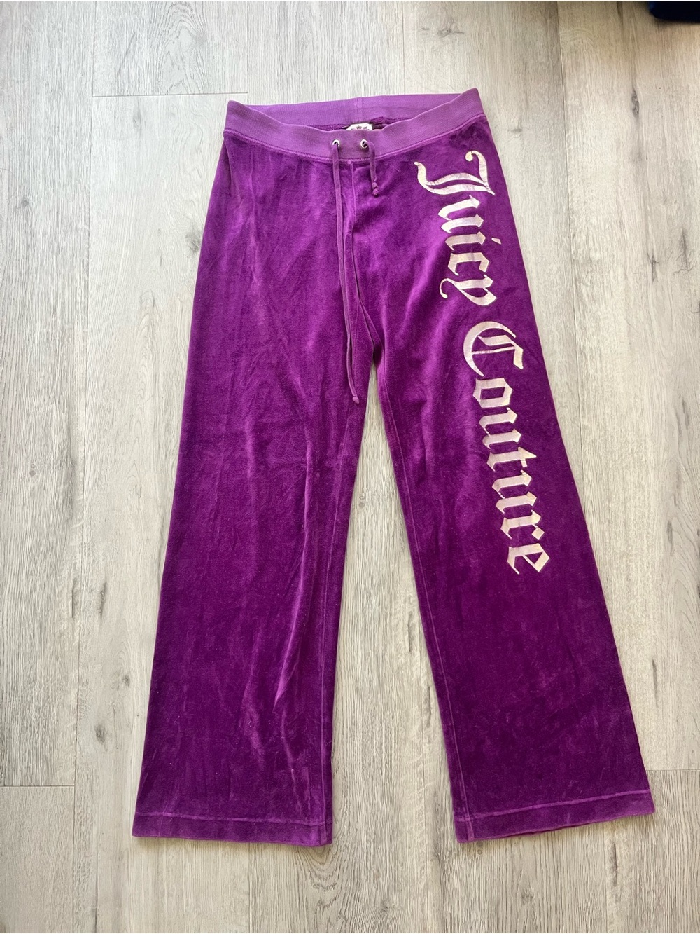Juicy Couture Vintage Purple Velour Joggers with Side Logo